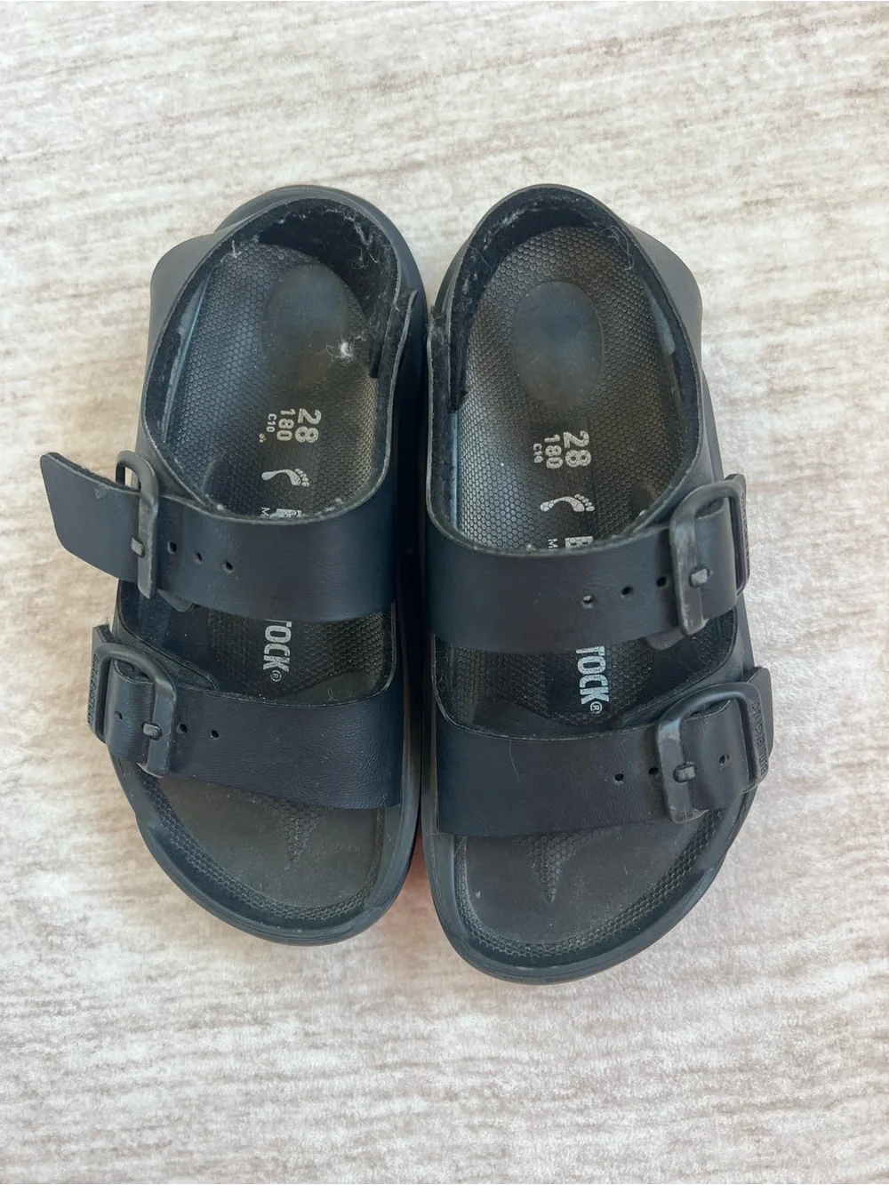 Birkenstock Black Mogami Kids 2 strap sandals size 28